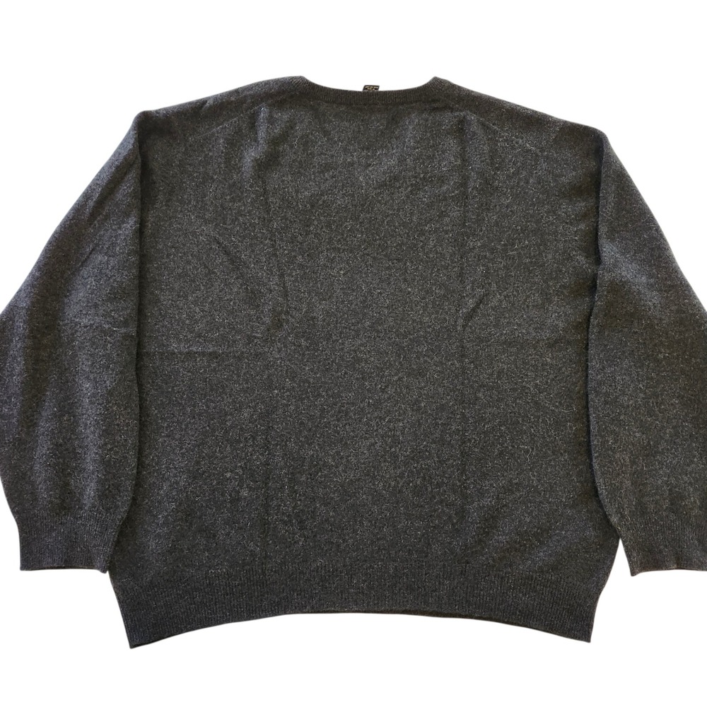 Jos A Bank 100% Cashmere knit V Neck Sweater Dark Charcoal Gray Men's size XL - Picture 2 of 4